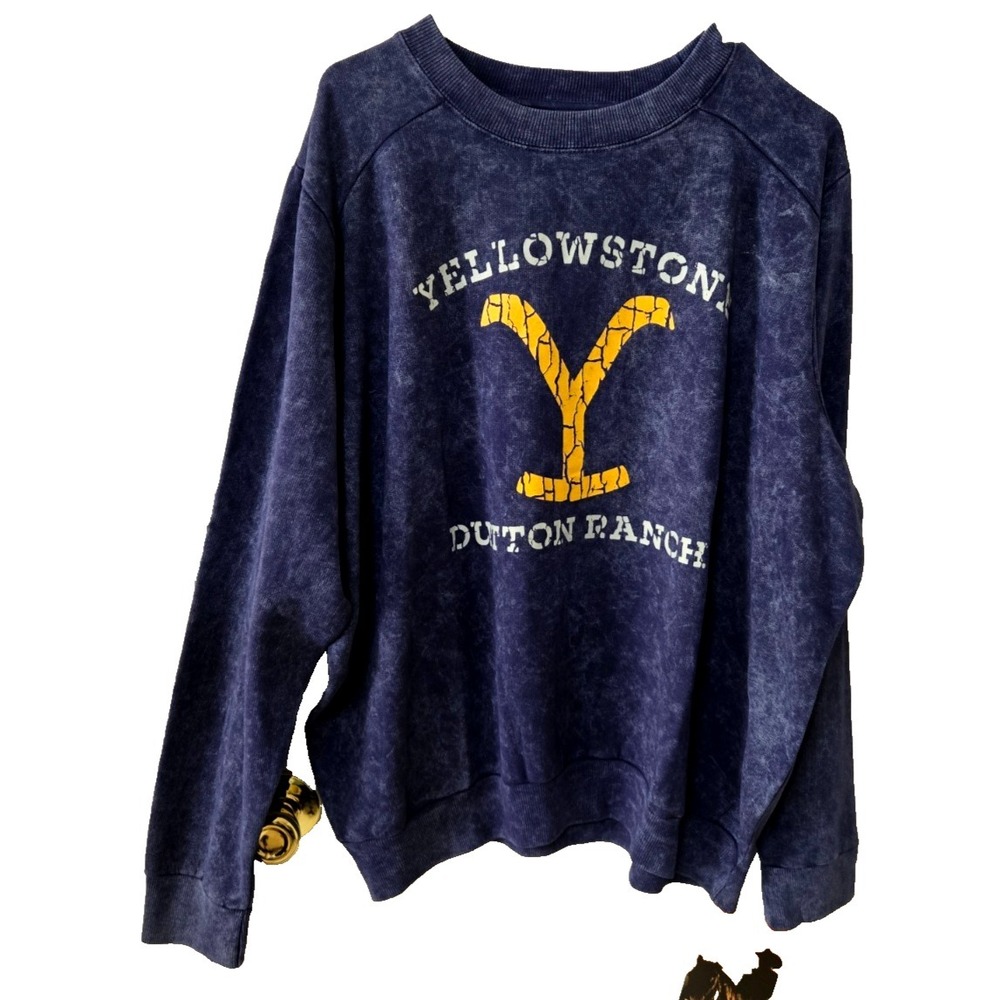 Yellowstone Dutton Ranch Sweatshirt Women's XL Blue‎ NWT